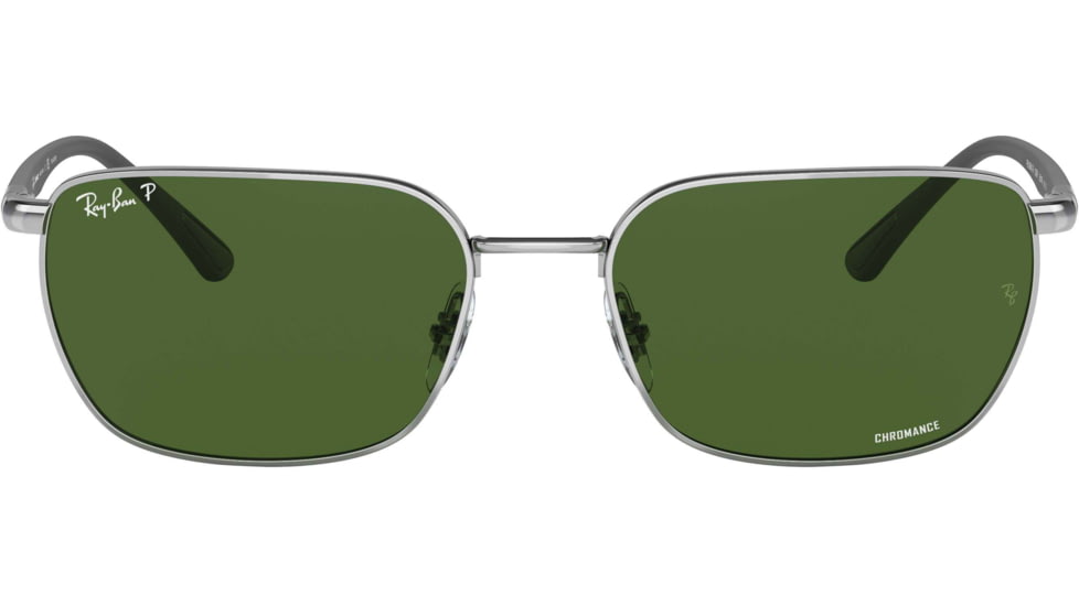 Ray-Ban RB3684CH Sunglasses, Polarized Dark Green Lenses, Silver, 58, RB3684CH-003-P1-58