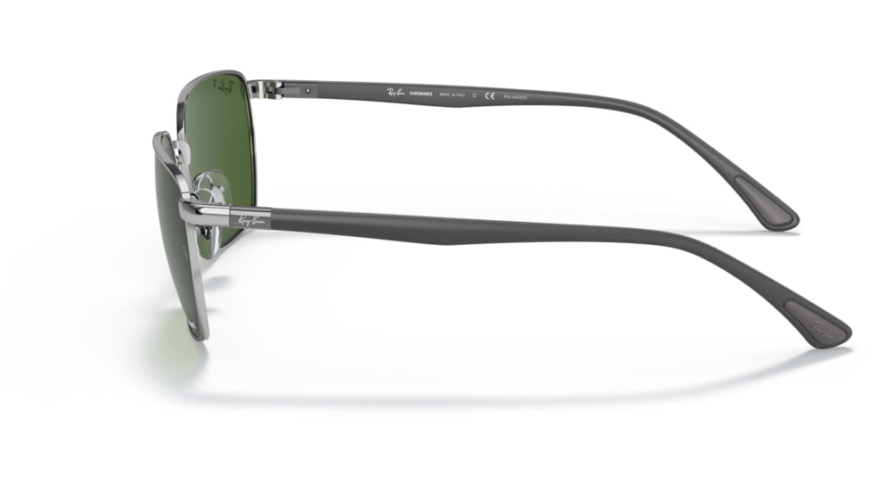 Ray-Ban RB3684CH Sunglasses, Polarized Dark Green Lenses, Silver, 58, RB3684CH-003-P1-58