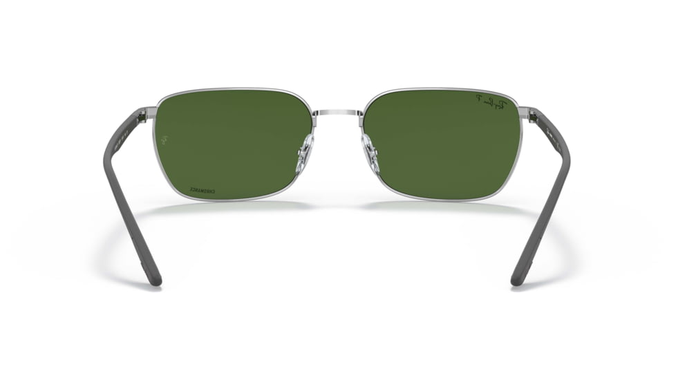 Ray-Ban RB3684CH Sunglasses, Polarized Dark Green Lenses, Silver, 58, RB3684CH-003-P1-58