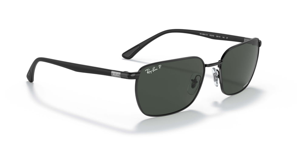 Ray-Ban RB3684CH Sunglasses, Polarized Dark Grey Lenses, Black, 58, RB3684CH-002-K8-58