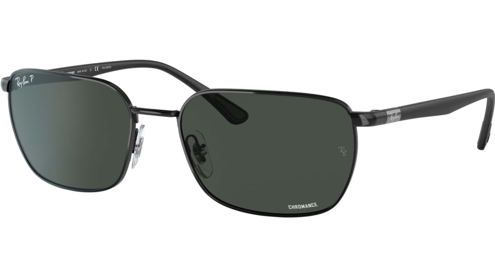 Ray-Ban RB3684CH Sunglasses, Polarized Dark Grey Lenses, Black, 58, RB3684CH-002-K8-58