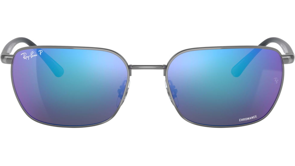 Ray-Ban RB3684CH Sunglasses, Polarized Grey Mirror Blue Lenses, Gunmetal, 58, RB3684CH-004-4L-58