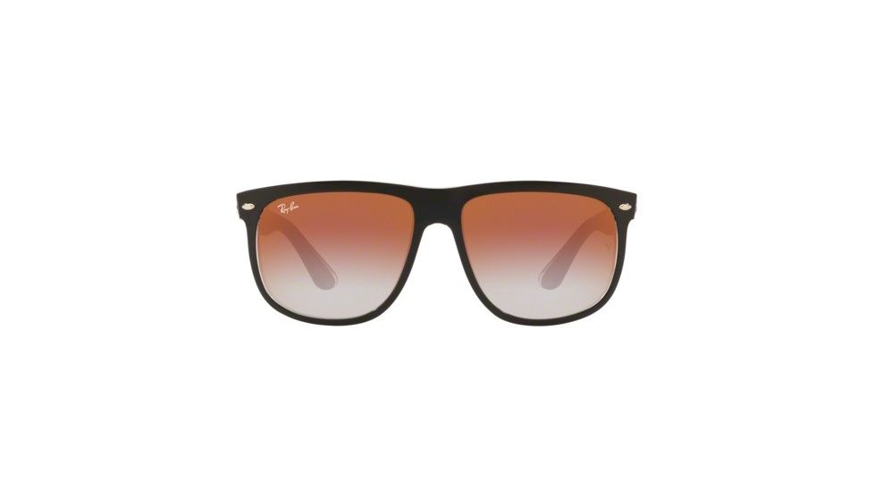 Ray-Ban RB4147 Sunglasses 6039V0-60 - Top Black On Transparent Frame, Clear Gradient Red Mirror Red Lenses