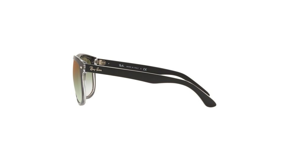 Ray-Ban RB4147 Sunglasses 6039W0-60 - Top Black On Transparent Frame, Clear Gradient Green Mirror Re Lenses