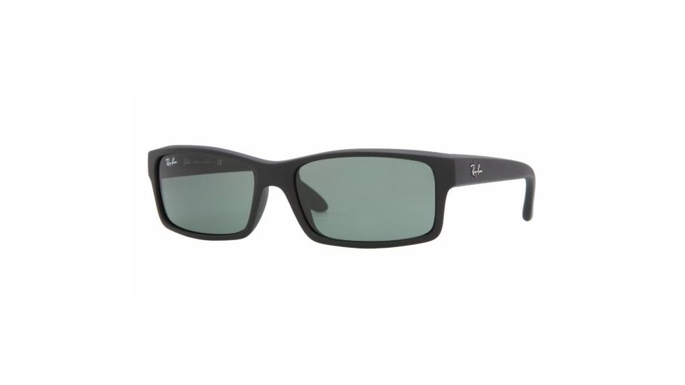 Ray Ban RB4151 #622 - Black Rubber Frame, Crystal Green Lenses