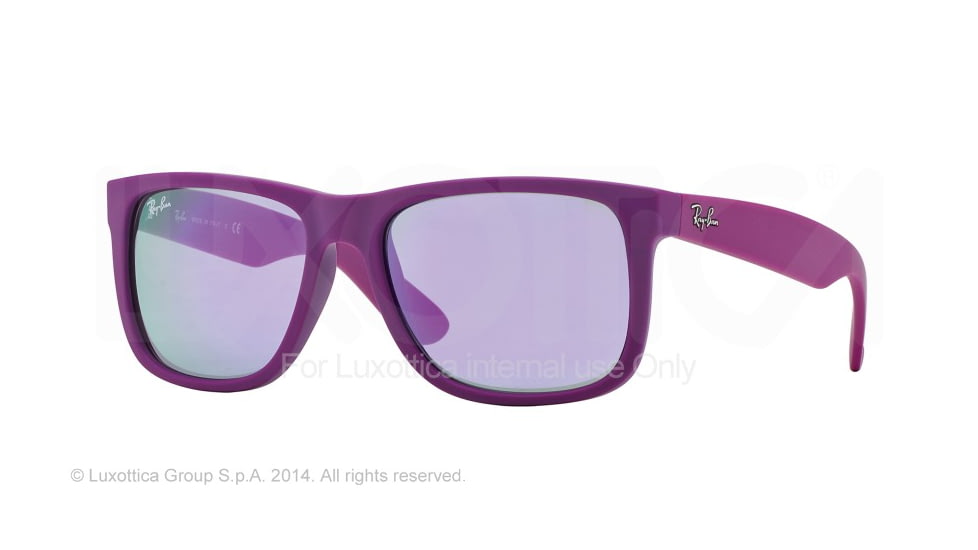 Ray-Ban RB4165 Sunglasses 60894V-55 - Rubber Fuchsia Frame, Grey Mirror Violet Lenses