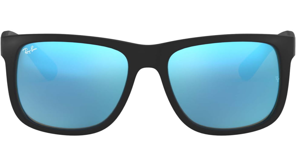 Ray-Ban RB4165 Sunglasses 622/55-51 - Black Rubber Frame, Green Mirror Blue Lenses