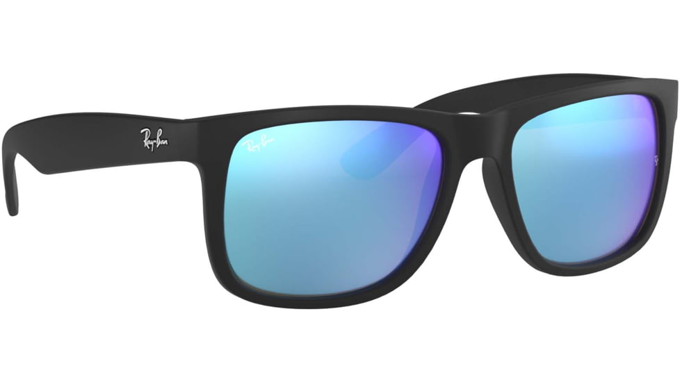 Ray-Ban RB4165 Sunglasses 622/55-51 - Black Rubber Frame, Green Mirror Blue Lenses