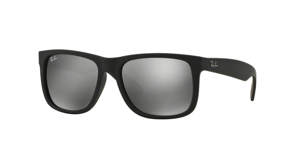 Ray-Ban RB4165 Sunglasses 622/6G-51 - Rubber Black Frame, Grey Mirror Silver Lenses