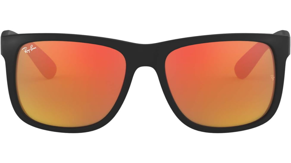Ray-Ban RB4165 Sunglasses 622/6Q-51 - Rubber Black Frame, Brown Mirror Orange Lenses