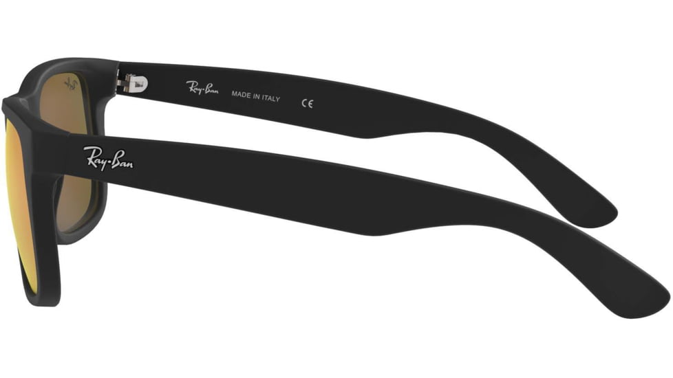 Ray-Ban RB4165 Sunglasses 622/6Q-51 - Rubber Black Frame, Brown Mirror Orange Lenses