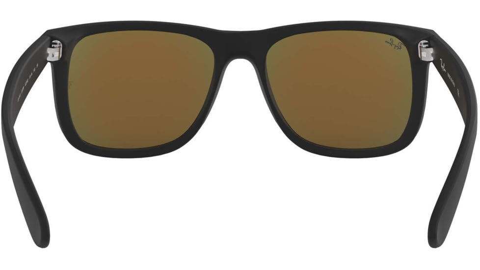 Ray-Ban RB4165 Sunglasses 622/6Q-51 - Rubber Black Frame, Brown Mirror Orange Lenses