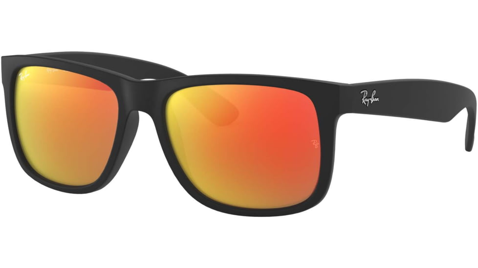 Ray-Ban RB4165 Sunglasses 622/6Q-51 - Rubber Black Frame, Brown Mirror Orange Lenses