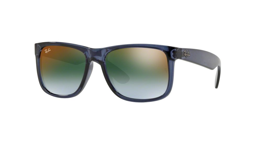 Ray-Ban RB4165 Sunglasses 6341T0-51 - Trasparent Blue Frame, Blue Gradient Green Mirror Red Lenses