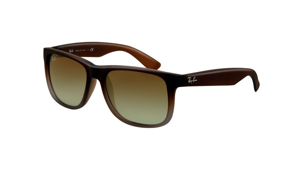Ray-Ban RB4165 Sunglasses 854/7Z-5116 - Rubber Brown On Grey Frame, Green Gradient Lenses