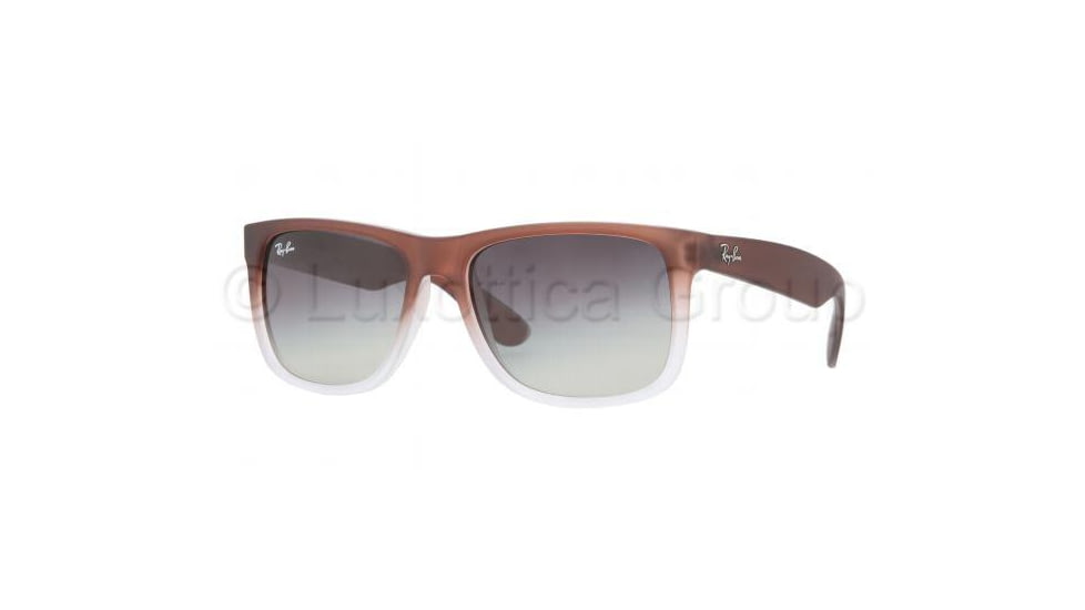 Ray-Ban RB4165 Sunglasses 855/8G-5516 - Rubber Brown Gradient Transparent Frame, Grey Gradient Lenses