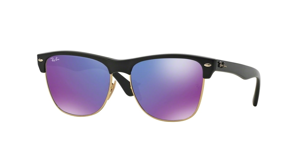 Ray-Ban RB4175 Sunglasses 877/1M-57 - Demi Shiny Black Frame, Grey Mirror Purple Lenses