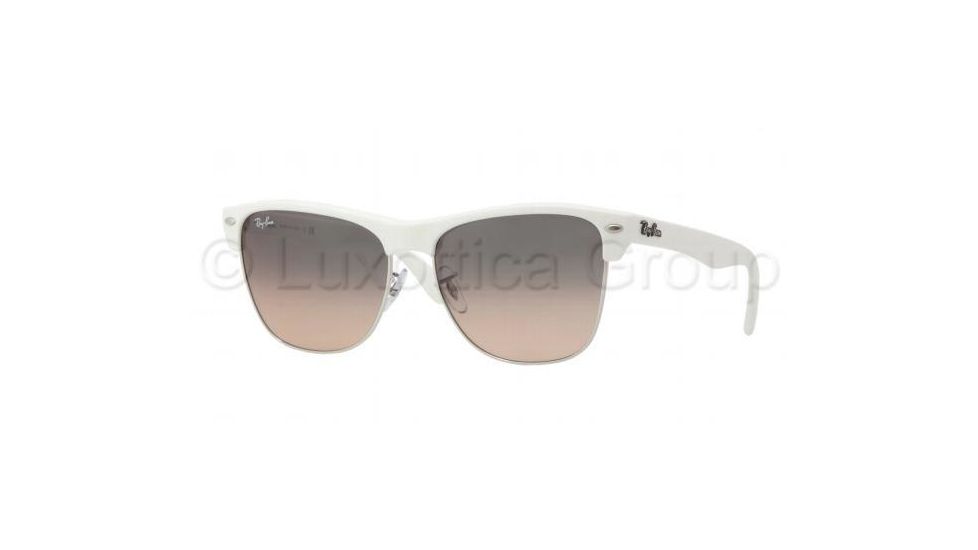 Ray-Ban RB4175 Sunglasses 879/N1-5716 - Demi Shiny White Frame, Crystal Gray Gradient Pink Lenses