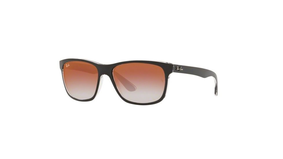 Ray-Ban RB4181 Prescription Sunglasses, 57mm, Top Black On Transparent, RB4181-6039V0-57-SV