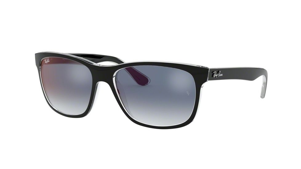 Ray-Ban RB4181 Prescription Sunglasses, 57mm, Top Black On Transparent, RB4181-6039X0-57-SV