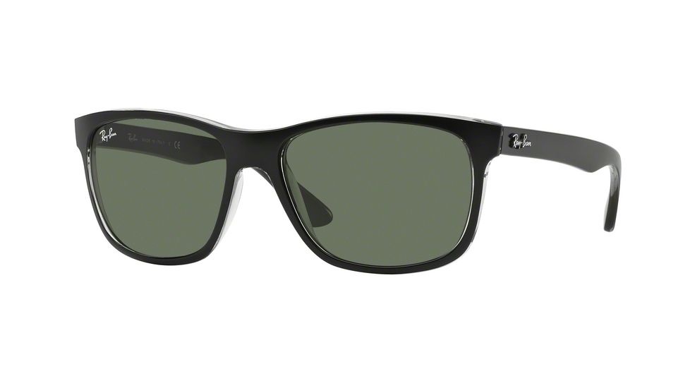 Ray-Ban RB4181 Prescription Sunglasses RB4181-6130-57 - Lens Diameter 57 mm, Frame Color Top Matte Black On Trasp Grey