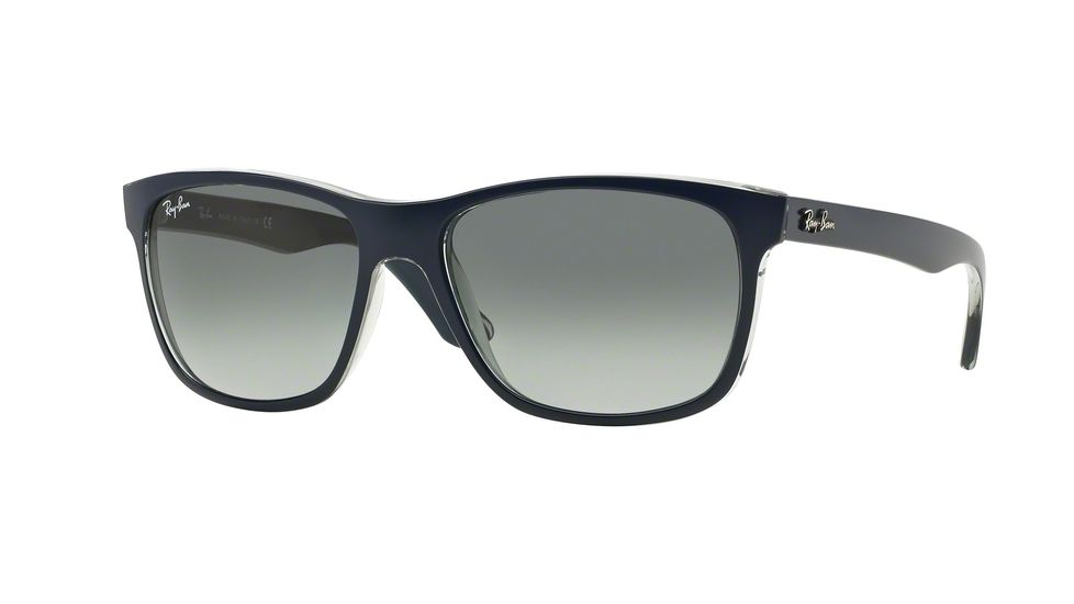 Ray-Ban RB4181 Prescription Sunglasses RB4181-613671-57 - Lens Diameter 57 mm, Frame Color Top Matte Blu On Trasp Grey