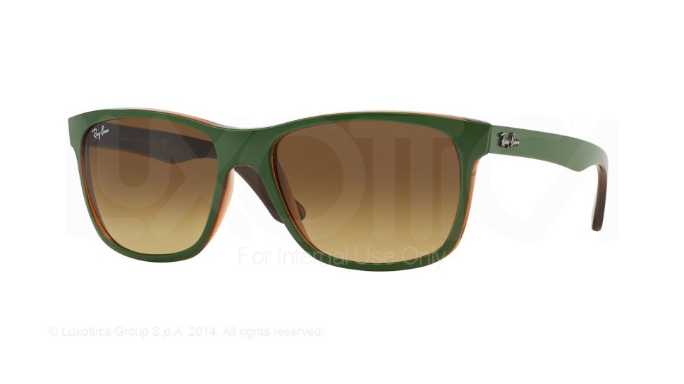 Ray-Ban RB4181 Prescription Sunglasses RB4181-613785-57 - Lens Diameter 57 mm, Frame Color Top Matte Green On Trasp Brown