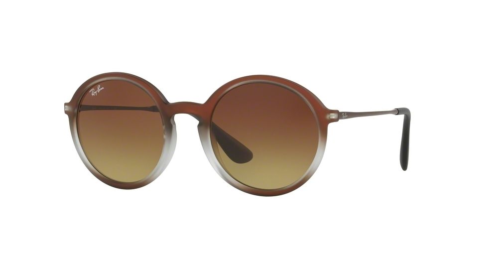 Ray-Ban RB4222 Progressive Prescription Sunglasses RB4222-622413-50 - Lens Diameter 50 mm, Frame Color Brown Shot On Black
