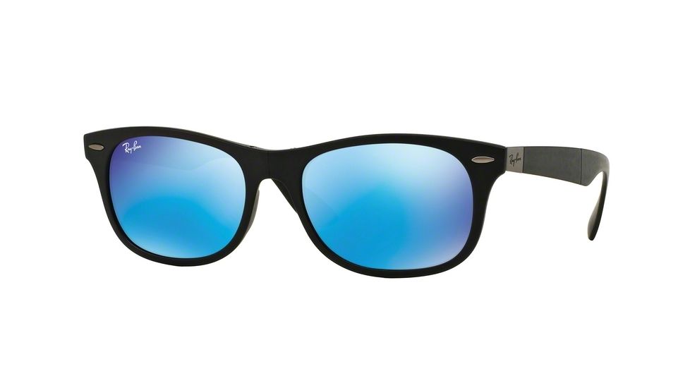 Ray-Ban RB4223 Sunglasses 601S55-55 - Matte Black Frame, Light Green Mirror Blue Lenses