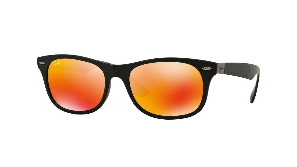 Ray-Ban RB4223 Sunglasses 601S6Q-55 - Matte Black Frame, Brown Mirror Orange Lenses