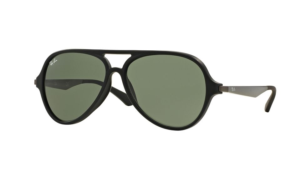 Ray-Ban RB4235F Sunglasses 901S-59 - Matte Black Frame, Green Lenses
