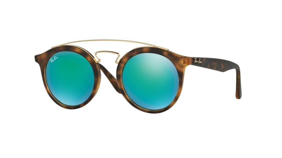 Ray-Ban RB4256 Sunglasses 60923R-46 - Matte Havana Frame, Green Mirror Green Lenses