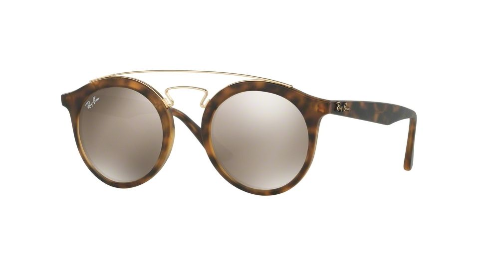 Ray-Ban RB4256 Sunglasses 60925A-46 - Matte Havana Frame, Light Brown Mirror Gold Lenses