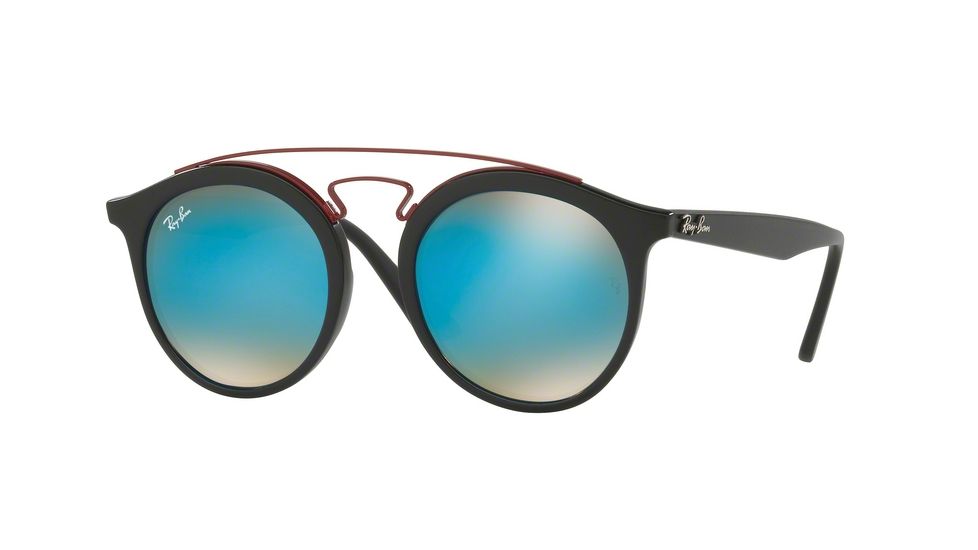 Ray-Ban RB4256 Sunglasses 6252B7-46 - Matte Black Frame, Mirror Gradient Blue Lenses