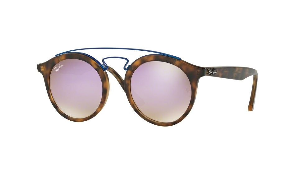 Ray-Ban RB4256 Sunglasses 6266B0-46 - Matte Havana Frame, Mirror Gradient Lillac Lenses