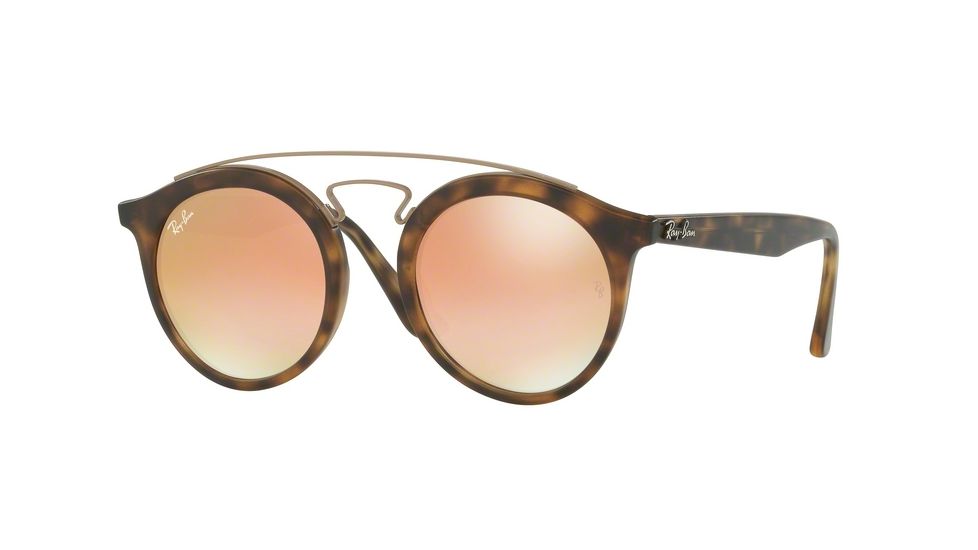 Ray-Ban RB4256 Sunglasses 6267B9-49 - Matte Havana Frame, Mirror Gradient Copper Lenses