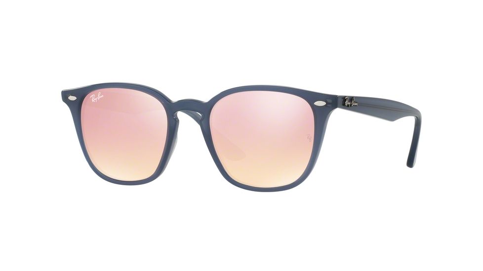 Ray-Ban RB4258 Progressive Prescription Sunglasses RB4258-62321T-50 - Lens Diameter 50 mm, Frame Color Shiny Opal Dark Azure