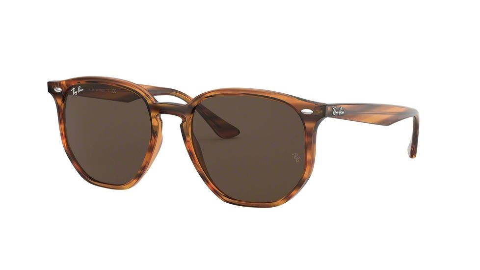 Ray-Ban RB4306F Progressive Prescription Sunglasses, 54mm, Striped Red Havana, RB4306F-820-73-54-PRO