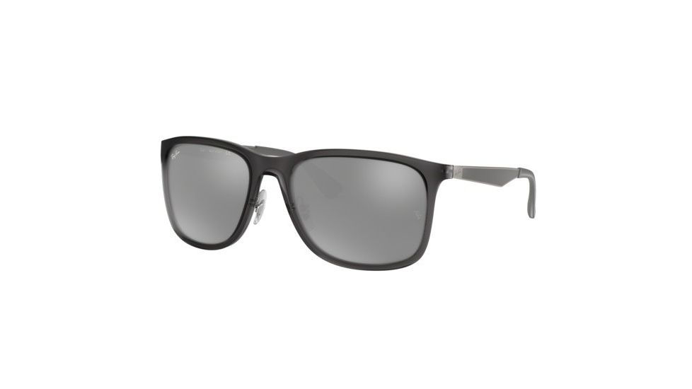 Ray-Ban RB4313 Progressive Prescription Sunglasses, 58mm, Matte Trasparent Grey, RB4313-637988-58-PRO