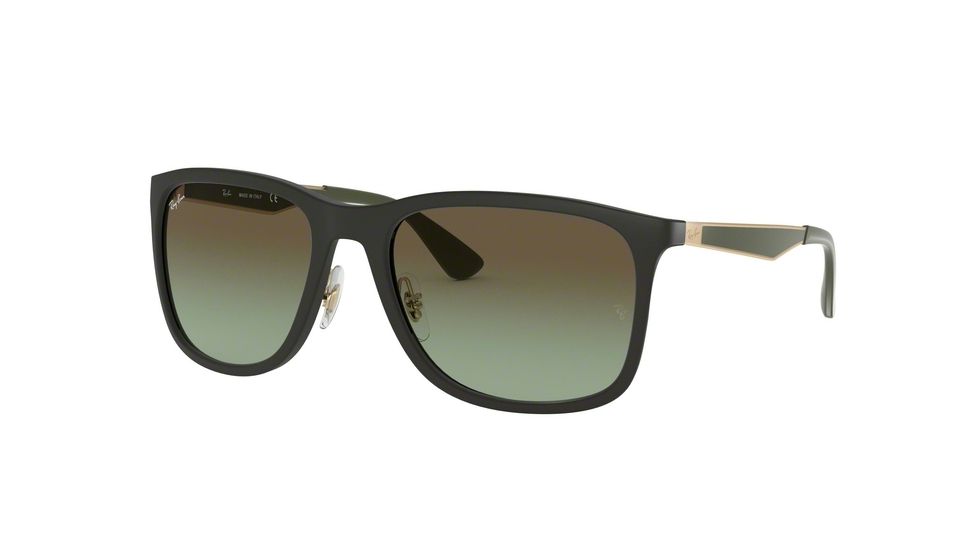 Ray-Ban RB4313 Sunglasses 601SE8-58 - Matte Black Frame, Green Gradient Brown Lenses