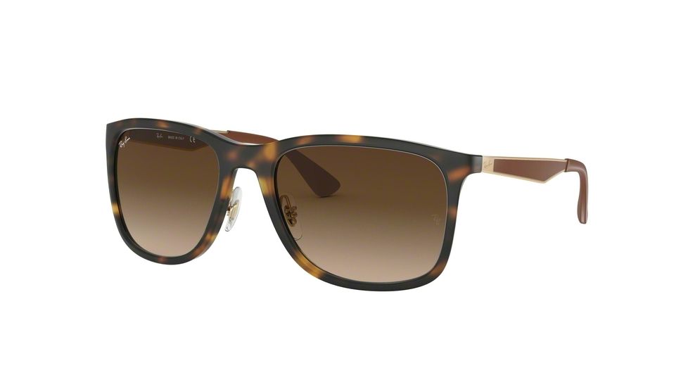 Ray-Ban RB4313 Sunglasses 894/13-58 - Matte Havana Frame, Brown Gradient Dark Brown Lenses