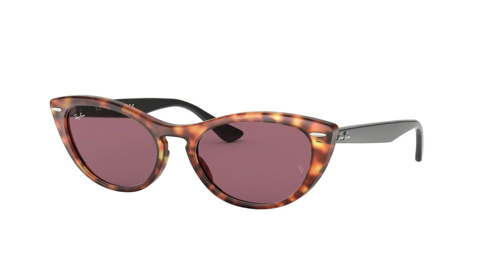 Ray-Ban RB4314N Sunglasses 1249U0-54 - Havana Red Frame, Violet Photo Mir Gold Lenses