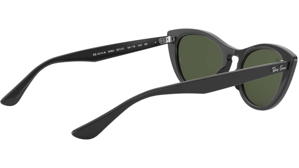 Ray-Ban RB4314N Sunglasses 601/31-54 - Womens, Black Frame, Green Lenses