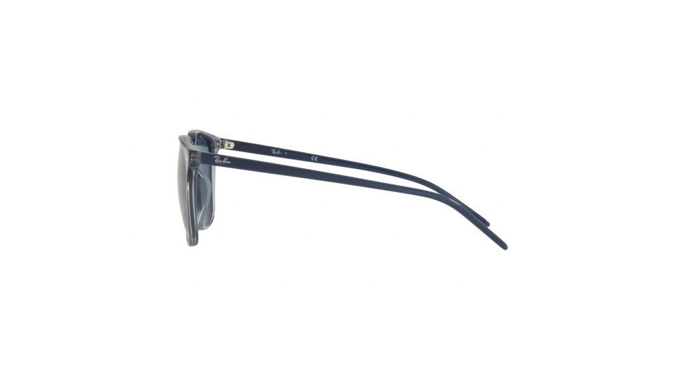 Ray-Ban RB4387F Progressive Prescription Sunglasses, 55mm, Trasparent Blue, RB4387F-126480-55-PRO