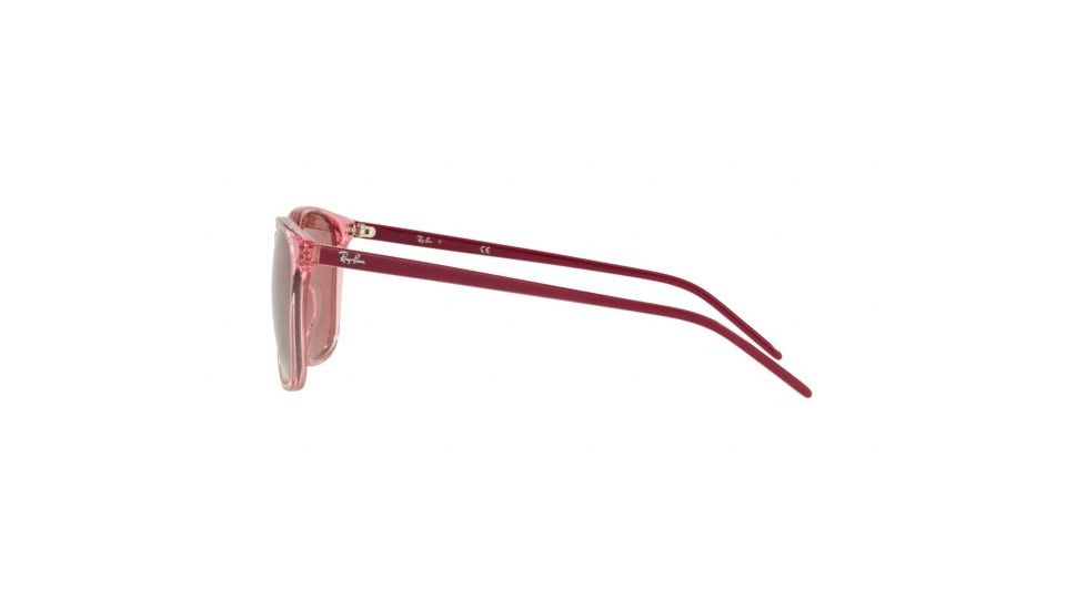 Ray-Ban RB4387F Progressive Prescription Sunglasses, 55mm, Transparent Pink, RB4387F-126575-55-PRO