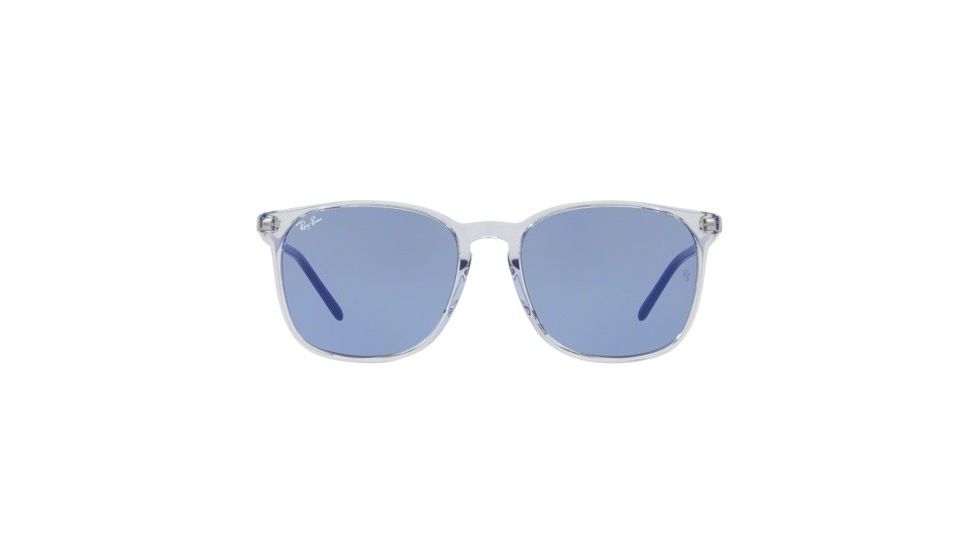 Ray-Ban RB4387F Progressive Prescription Sunglasses, 55mm, Trasparent Light Blue, RB4387F-126676-55-PRO