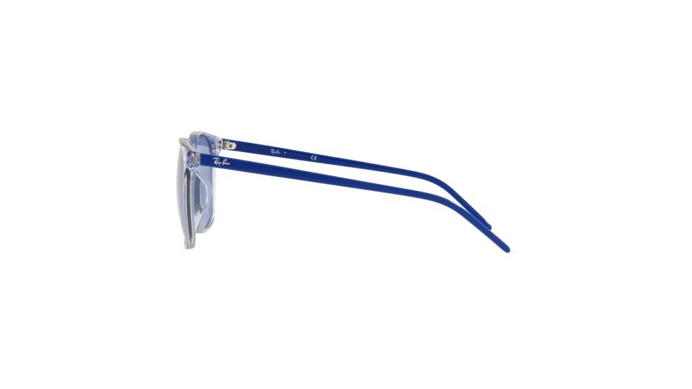 Ray-Ban RB4387F Progressive Prescription Sunglasses, 55mm, Trasparent Light Blue, RB4387F-126676-55-PRO
