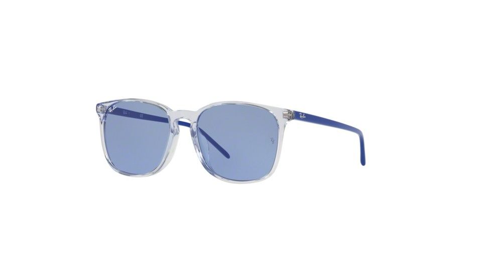 Ray-Ban RB4387F Progressive Prescription Sunglasses, 55mm, Trasparent Light Blue, RB4387F-126676-55-PRO