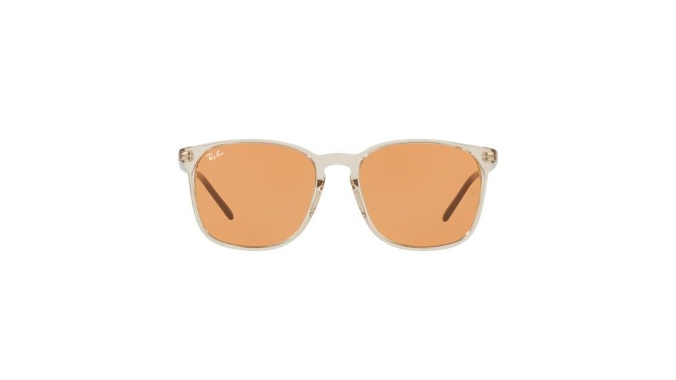 Ray-Ban RB4387F Progressive Prescription Sunglasses, 55mm, Trasparent Light Brown, RB4387F-126774-55-PRO