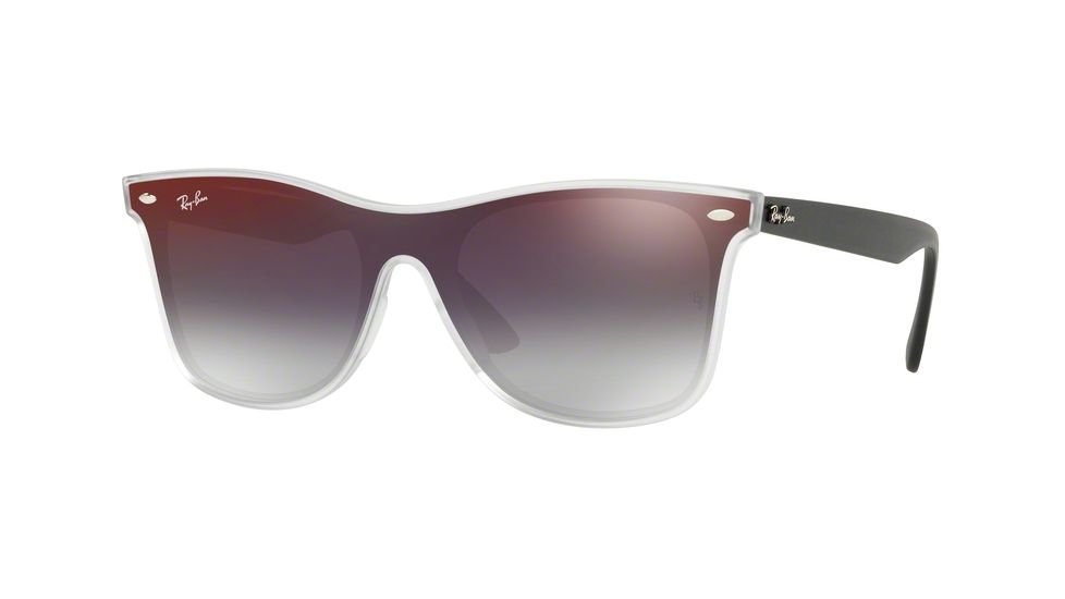 Ray-Ban RB4440N Sunglasses 6355U0-41 - Matte Trasparent Frame, Grey Gradient Mirror Red Lenses